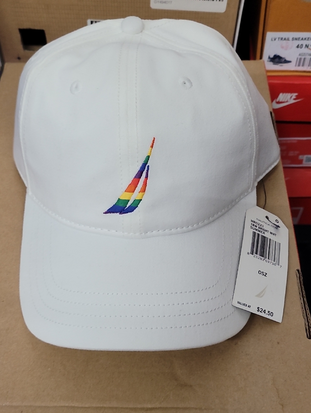 Nautica Bright White Baseball Cap with Subtle Sail Logo